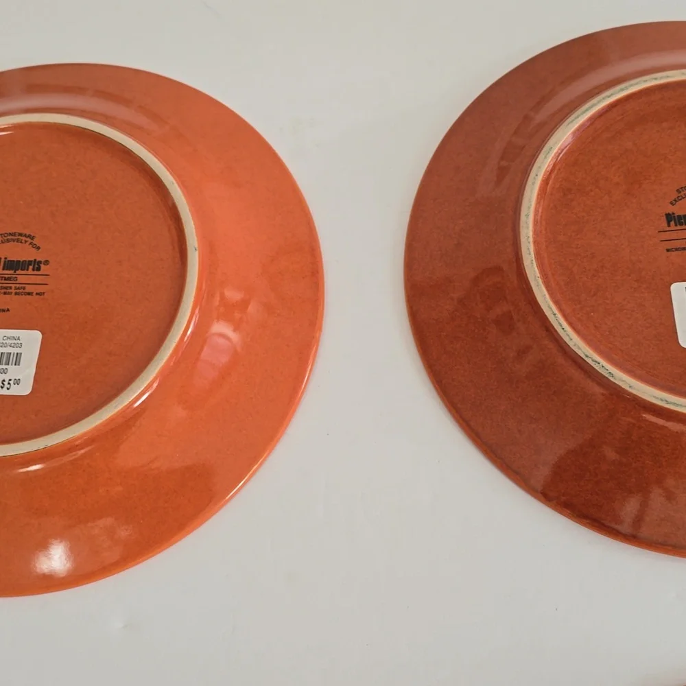 New Pier 1 Imports Set Of 4 Salad Plates Stoneware Nutmeg